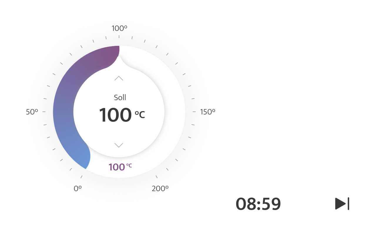 Temperaturwahl-Bild aus App